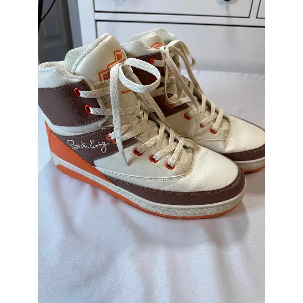 Ewing Athletics Rebound Mens 10 Basketball Shoes Orange Brown Cream 1RBE002-922